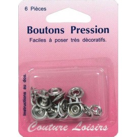 Bout. pression cercle couleur x6