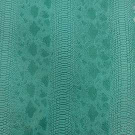 Simili cuir reptile turquoise