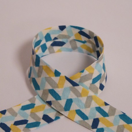 Biais Zig-zag bleu