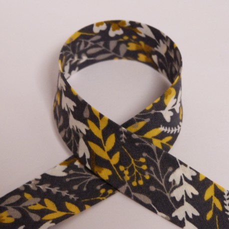 Biais Fleurs Moutarde