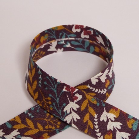 Biais Fleurs Orange